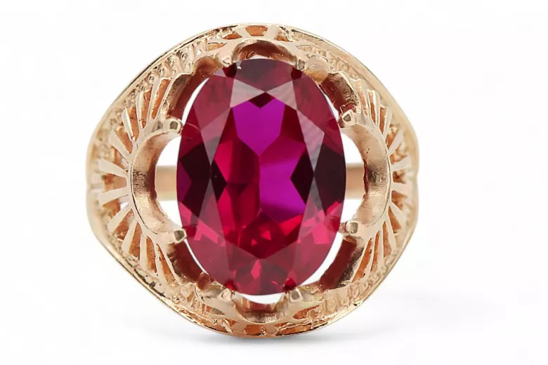 Ring Vintage craft Ruby Original Vintage 14K Rose Gold vrc003r